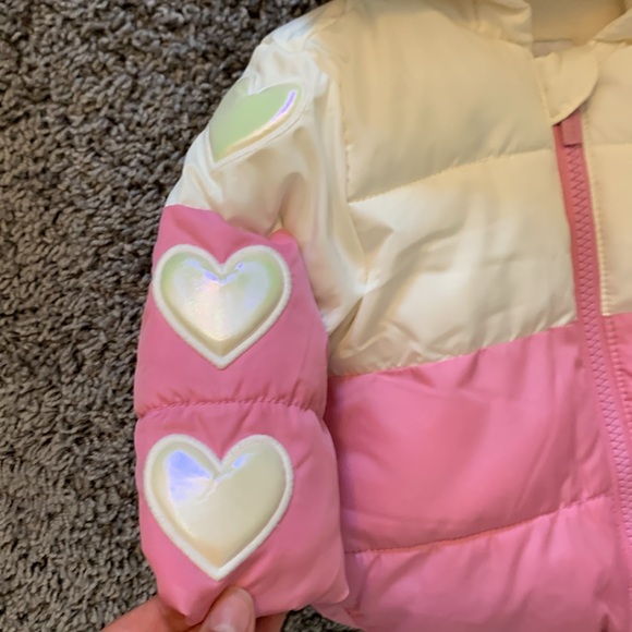 Old Navy Baby Pink and White Puffer Coat 0-3 Month EUC - Picture 2 of 4